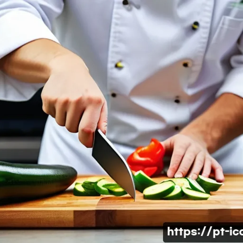 요리사 자격증 취득에 소요되는 시간 - **Culinary Student Mastering Techniques:**
"A vibrant, eye-level, photorealistic portrait of a y...